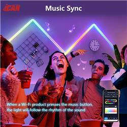 Guirlande lumineuse au néon RGBIC, bandes lumineuses à LED de 16,4 pieds, synchronisation musicale, conception DIY
