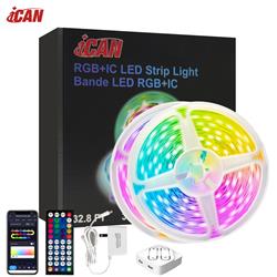 iCAN Smart LED RGB+IC 32.8ft Strip Lights, Music Sync, APP Control.