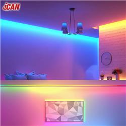 iCAN Smart LED RGB+IC 32.8ft Strip Lights, Music Sync, APP Control.