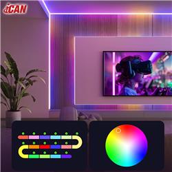 iCAN RGB+IC COB LED 16.4ft Strip Lights, Music Sync, Home Decor.
