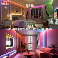 iCAN RGB+IC COB LED 16.4ft Strip Lights, Music Sync, Home Decor.