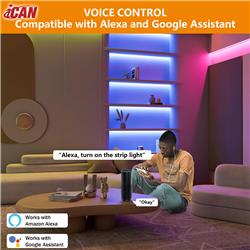 iCAN RGB+IC COB LED 32.8ft Strip Lights, Music Sync, Home Decor.(Open Box)