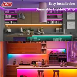 Bandes lumineuses LED iCAN RGBICW de 32,8 pieds, contrôle par application, synchronisation musicale.(Open Box)