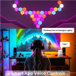 iCAN Hexagon Light Panels, RGB+IC Hexagon LED Wall Lights.(Open Box)