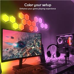 iCAN Hexagon Light Panels, RGB+IC Hexagon LED Wall Lights.(Open Box)