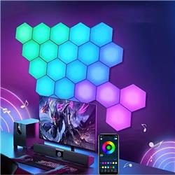 Panneaux lumineux hexagonaux iCAN, appliques murales LED hexagonales RVB + IC.