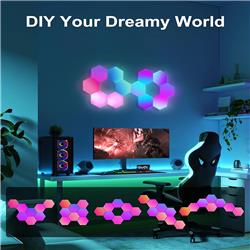 Panneaux lumineux hexagonaux iCAN, appliques murales LED hexagonales RVB + IC.