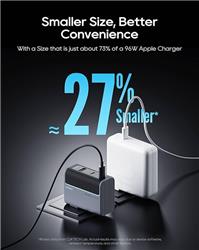 CUKTECH 100W 3-Port GaN Wall Charger with 5 Ft 240W Cable