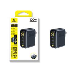 Baseus Chargeur mural GaN à 3 ports de 100 W avec câble C vers C de 10
