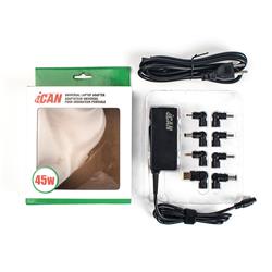 iCAN 45W Universal Laptop Charger with 8 DC Tips(Open Box)