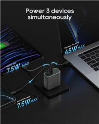 CUKTECH Chargeur mural PD à 3 ports de 65 W(Open Box)