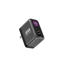 iCAN PD-133 65W 3-Port TFT GaN PD Wall Charger with 3.3ft 100W USB-C C(Open Box)