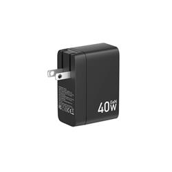 iCAN Chargeur USB-C GaN PD 40 W avec câble Type-C rétractable de 80 cm