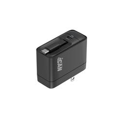 iCAN Chargeur USB-C GaN PD 40 W avec câble Type-C rétractable de 80 cm