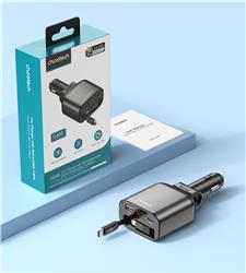 Choetech 105W 4-in-1 Digital Car Charger with 2.6ft 45W Type-C Cable