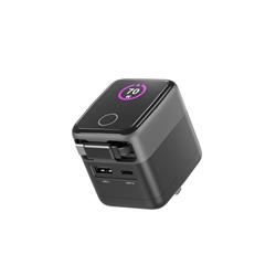 iCAN 70W 2-Port Portable GaN PD Charger with Type-C Retractable Cable