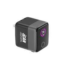 iCAN 70W 2-Port Portable GaN PD Charger with Type-C Retractable Cable