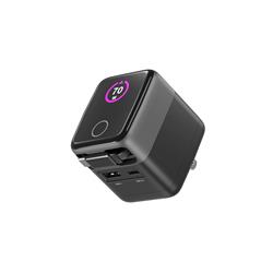 iCAN 70W 2-Port Portable GaN PD Charger with Type-C Retractable Cable
