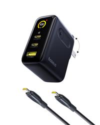 Baseus Chargeur mural GaN à 3 ports de 100 W avec câble C vers C de 10