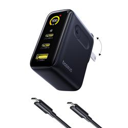 Baseus Chargeur mural GaN à 3 ports de 100 W avec câble C vers C de 10