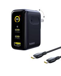 Baseus Chargeur mural GaN à 3 ports de 100 W avec câble C vers C de 10