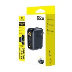 Baseus Chargeur mural GaN à 3 ports de 100 W avec câble C vers C de 10