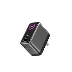 iCAN PD-133 65W 3-Port TFT GaN PD Wall Charger with 3.3ft 100W USB-C C(Open Box)