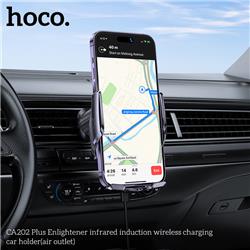 HOCO Enlightener Infrared Induction Wireless Charging Car Holder(Open Box)