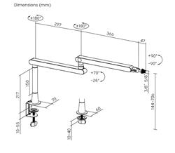 Bras de microphone iCAN, support de bras de micro réglable à profil bas pour bureau