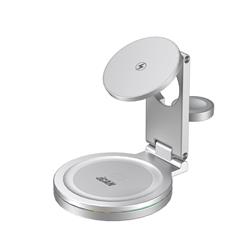 iCAN Chargeur sans fil 3-en-1 pliable et rotatif à 360° de 15 W