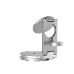 iCAN Chargeur sans fil 3-en-1 pliable et rotatif à 360° de 15 W