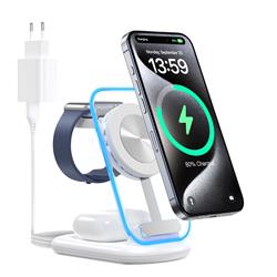 Choetech 15W 3-in-1 Magnetic Wireless Charger with Adaptor Included