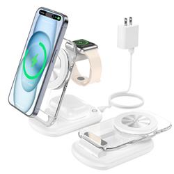 Choetech 15W 3-in-1 Magnetic Wireless Charger with Adaptor Included