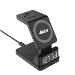iCAN 4-in-1 Magnetic Wireless Charger with Alarm Clock