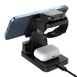 iCAN 4-in-1 Magnetic Wireless Charger with Alarm Clock