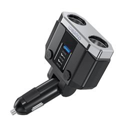 Choetech 45W 3-Port Car Charger with 2 Sockets Cigarette Lighter(Open Box)