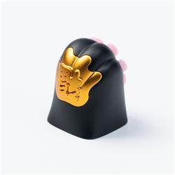 Keychron Silicone Kitty Paw Alliage d'aluminium Artisan Keycap-Noir