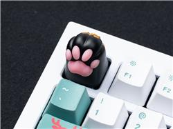 Keychron Silicone Kitty Paw Alliage d'aluminium Artisan Keycap-Noir
