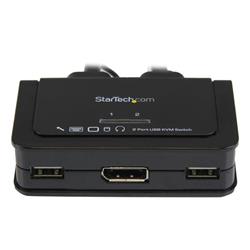 STARTECH 2-Port USB DisplayPort Cable KVM Switch w/Audio&Remote Switch(Open Box)