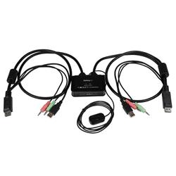 STARTECH 2-Port USB DisplayPort Cable KVM Switch w/Audio&Remote Switch(Open Box)