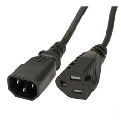 iCAN Computer Monitor Power Adapter, NEMA 5-15R to IEC3 C14, 6ft(Open Box)