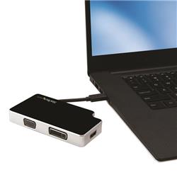 StarTech Travel A/V Adapter: 3-in-1 USB-C to VGA, DVI or HDMI - 4K (CDPVGDVHDB) | -3-in-1 adapter - USB-C to VGA, USB-C to DVI 