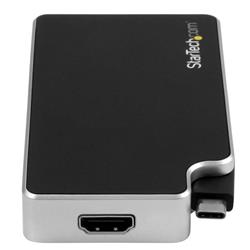 StarTech Travel A/V Adapter: 3-in-1 USB-C to VGA, DVI or HDMI - 4K (CDPVGDVHDB) | -3-in-1 adapter - USB-C to VGA, USB-C to DVI 