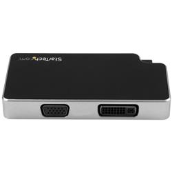 StarTech Travel A/V Adapter: 3-in-1 USB-C to VGA, DVI or HDMI - 4K (CDPVGDVHDB) | -3-in-1 adapter - USB-C to VGA, USB-C to DVI 