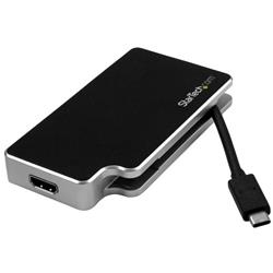 StarTech Travel A/V Adapter: 3-in-1 USB-C to VGA, DVI or HDMI - 4K (CDPVGDVHDB) | -3-in-1 adapter - USB-C to VGA, USB-C to DVI 