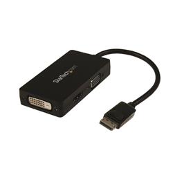 STARTECH Travel A/V adapter: 3-in-1 DisplayPort to VGA DVI or HDMI