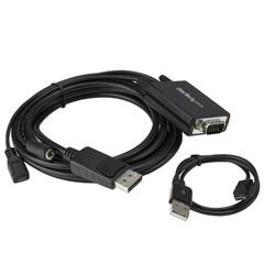 StarTech DisplayPort to VGA Adapter Cable with Audio - 10ft (3m) (DP2VGAAMM3M) | -Create a clutter-free work environment by pla