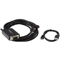 StarTech Mini DisplayPort to VGA Adapter Cable with Audio - 10 ft (3m) (MDP2VGAAMM3M) | -Create a clutter-free work environment