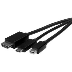 StarTech USB-C, HDMI or Mini DisplayPort to HDMI Converter Cable - 2 m (6 ft.) (CMDPHD2HD)