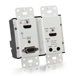 Cables To GoHDMI® AND VGA + STEREO AUDIO HDBASET OVER CAT5 EXTENDER WALL PLATE TRANSMITTER - WHITE (TAA COMPLIANT) (29301)